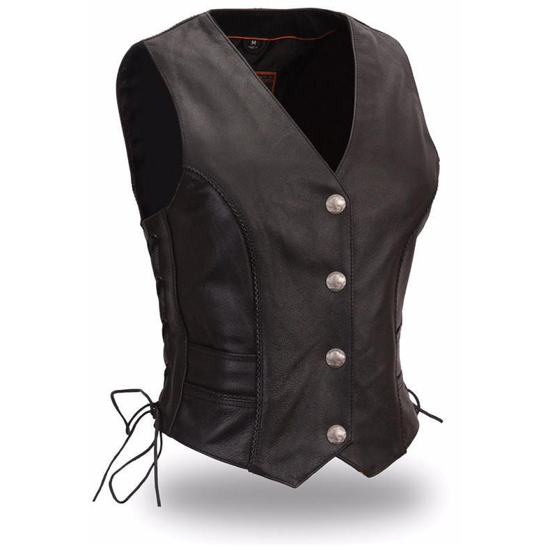 Native Lacy - Women's Motorcycle Leather Vest - SKU GRL-FIL538CFD-FM Native Lacy - Women's Motorcycle Leather Vest - SKU GRL-FIL538CFD-FM