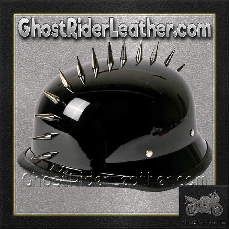 Novelty Motorcycle Helmet - Spiked - Gloss Black - German - H402-02-DL Novelty Motorcycle Helmet - Spiked - Gloss Black - German - H402-02-DL
