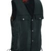 Leather Motorcycle Vest - Men's - Gun Pockets - Up To 10XL - DS124-DS