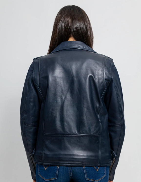 Leather Motorcycle Jacket - Women's - Choice of 5 Colors - Rebel - WBL1390-WB