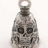 Sugar Skull - Pewter - Motorcycle Guardian Bell® - Made In USA - SKU GB-SUGAR-SKULL-DS
