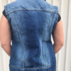 Women's Blue Denim Vest with Rub Off Front and Back - AL2991-AL