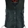Leather Vest - Women's - Longer Body - Side Laces - Gun Pockets - DS206-DS
