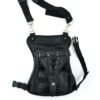 Black Leather Multi Pocket Thigh Bag with Gun Holster Pocket - SKU DS5850-DS Black Leather Multi Pocket Thigh Bag with Gun Holster Pocket - SKU DS5850-DS