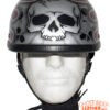 Novelty Motorcycle Helmet - Silver Skulls - Burgundy Flames - H401-D4-BURG-1-DL Novelty Motorcycle Helmet - Silver Skulls - Burgundy Flames - H401-D4-BURG-1-DL