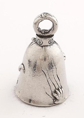 Biker Cat - Pewter - Motorcycle Guardian Bell - Made In USA - SKU GB-BIKER-CAT-DS