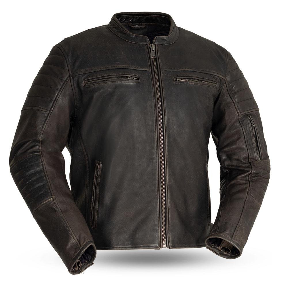 Leather Motorcycle Jacket - Men's - Brown - Commuter - FIM277CVZ-FM