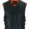 Leather Motorcycle Vest - Men's - Updated SWAT Team - Up To 8XL - DS007-DS