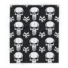 White Skulls on Black - 3 Different Sizes - Arctic Fleece Blanket