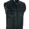 Leather Vest - Men's - Motorcycle Club - Black Paisley Lining - Up To 8XL - DS164-DS