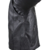 Black Pleated Racer Leather Jacket with Concealed Carry Pockets - SKU MJ828-DL