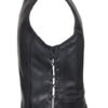 Leather Motorcycle Vest - Women's - Black - Longer - LV221-LONG-DL