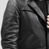 Leather Coat - Men's - Black - Fashion Leather Jacket - Parker - WBM6006-FM