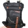 Leather Thigh Bag - Gun Pocket - Black - Touch of Brown - Motorcycle - AC1029-11-BRN3T-DL