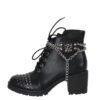 Pair of Women's Biker Boot Chains - Chrome Rose - BCN102-DL