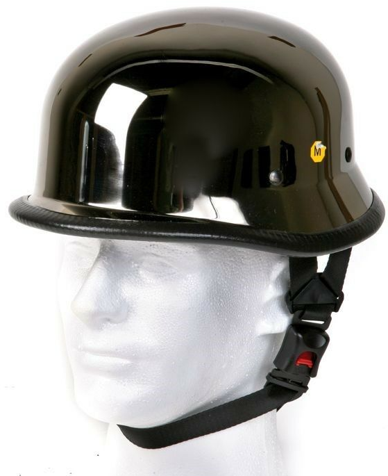 Novelty Motorcycle Helmet - Black Chrome - German - HC102-01-DL Size Chart