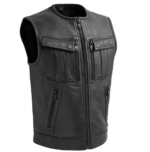 Leather Motorcycle Vest - Men's - Premium - Unbeatable - FIM676CDM-FM