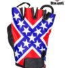 Leather Motorcycle Gloves - Rebel Flag - Unisex - Confederate - GL2038-N-DL