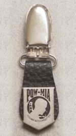 Pair of Biker Boot Clips - POW MIA - Black and Silver - Motorcycle - J122-6-DS