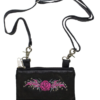 Leather Belt Bag - Pink - Rose Design - Handbag - BAG35-EBL6-PINK-DL