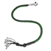 Get Back Whip - Black and Green Leather - 36 Inches - Monkey Fist and Skulls - Motorcycle Accessories - FGBW4-HS-DL