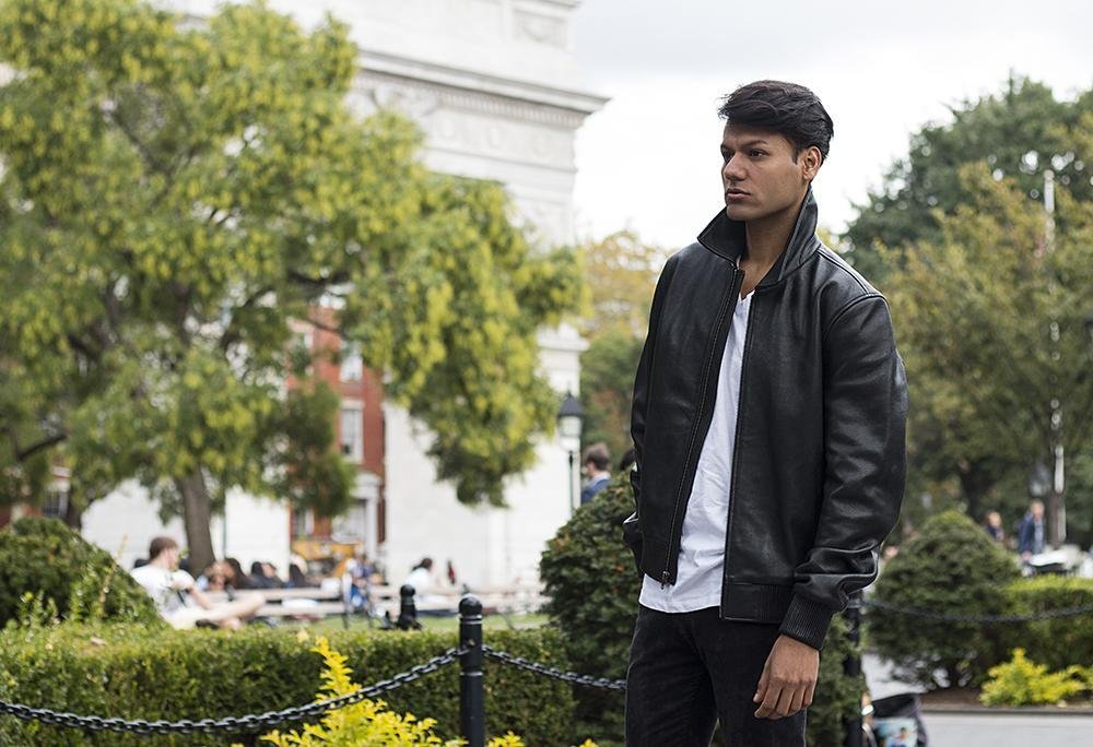 Leather Bomber Jacket - Men's - Castor - WBM2351-FM