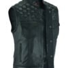 Leather Motorcycle Vest - Men's - Up To Size 8XL - Diamond Quilting - Big and Tall - DS198-DS