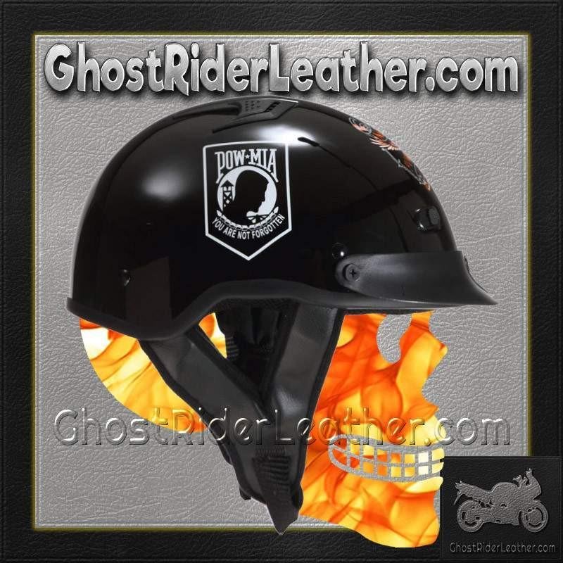 DOT Motorcycle Helmet - POW MIA - Never Forget - Shorty - 1VPOW-HI