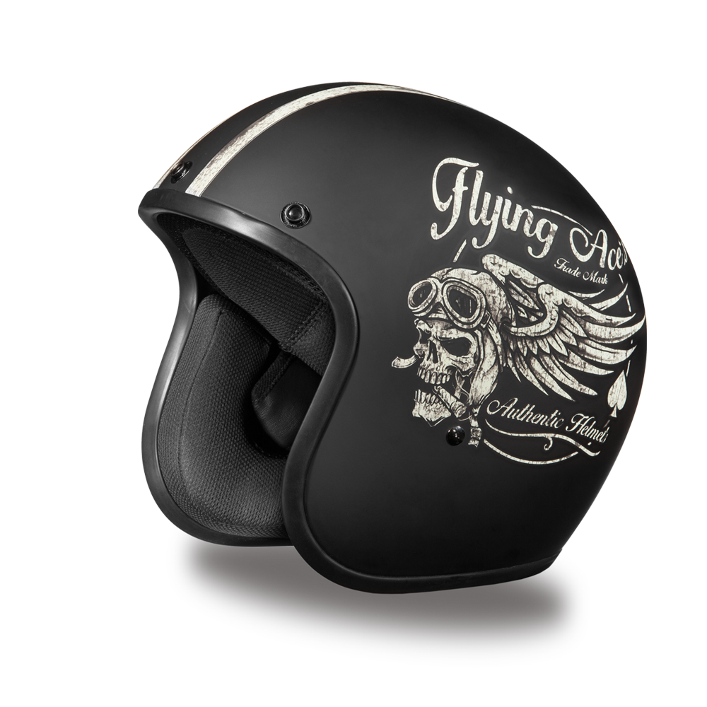 DOT Motorcycle Helmet - Flying Aces - Open Face - Cruiser - DC6-FAC-DH