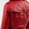 Fire Red Leather Trench Coat - Women's - Olivia - WBL3071-RED-FM