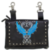 Leather Belt Bag - Teal Blue - Wings Design - Handbag - BAG35-EBL8-TEAL-DL