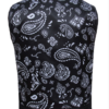 Leather Motorcycle Vest - Men's - Black Paisley Liner - Big Sizes - 4X 5X 6X 7X 8X - 6665-00-UN