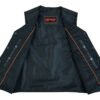 Leather Motorcycle Vest - Men's - Gun Pockets - Up To 9XL - DS110-DS