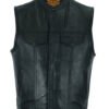 Leather Motorcycle Vest - Men's - Club Style - Up To 64 - MR-MV7320-ZIP-11-DL