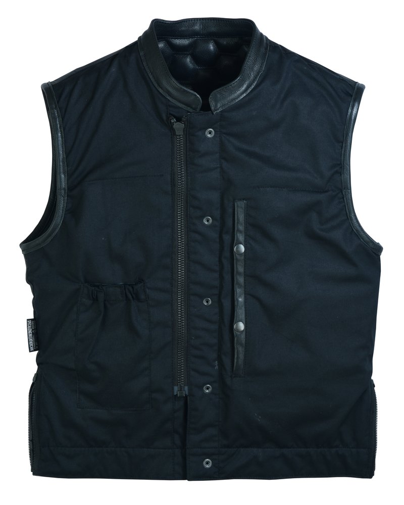 Leather Motorcycle Vest - Men's - Up To Size 8XL - Diamond Quilting - Big and Tall - DS198-DS