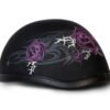 Novelty Motorcycle Helmet - Tribal Purple Rose - Eagle Shorty - 6002SPR-DH