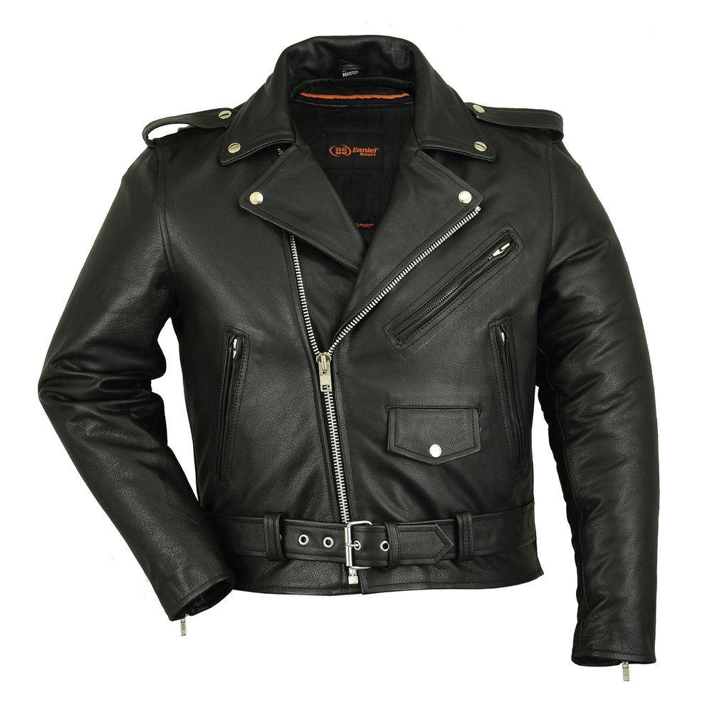 Leather Motorcycle Jacket - Men's - Police - Up To 12XL - DS730-DS
