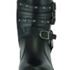 Leather Motorcycle Boots - Women's - Black - Side Zippers - DS9767-DS