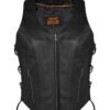 Leather Vest - Women's - Concealed Gun Pockets - Zipper - LV8545-88-DL