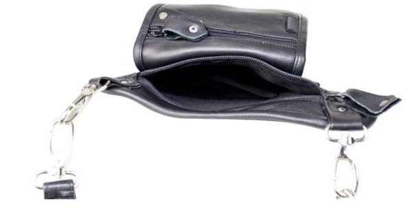 Leather Thigh Bag - Gun Pocket - Black - Studs - Motorcycle - AC1029-11-DL