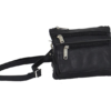 Leather Belt Bag - Black - Zipper Pockets - Handbag - BAG32-DL