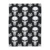 White Skulls on Black - 3 Different Sizes - Arctic Fleece Blanket