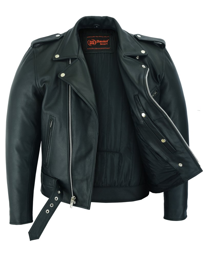 Leather Motorcycle Jacket - Men's - Armored - Up To 12XL - DS761-DS