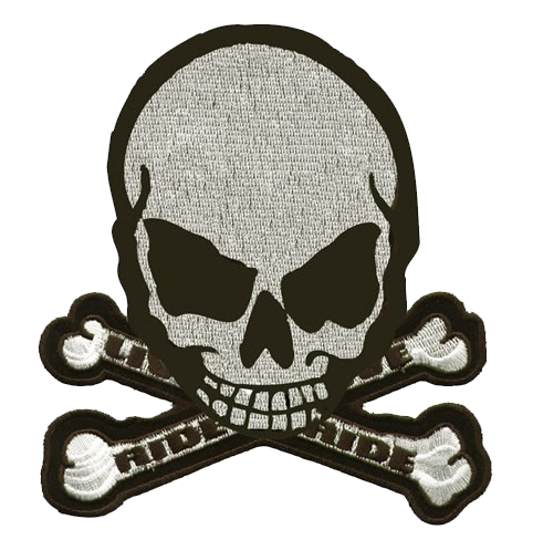 Vest Patch - Gray Monster - Skull Crossbones - MK4-DL