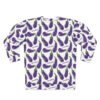 Doodle Eggplant Emoji - Text Schwing - Purple Green on White - Unisex Sweatshirt