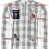 Flannel Motorcycle Shirt - Men's - Armor Pockets - Gun Pockets - Up To Size 6XL - Black Gray Plaid - DS4670-DS