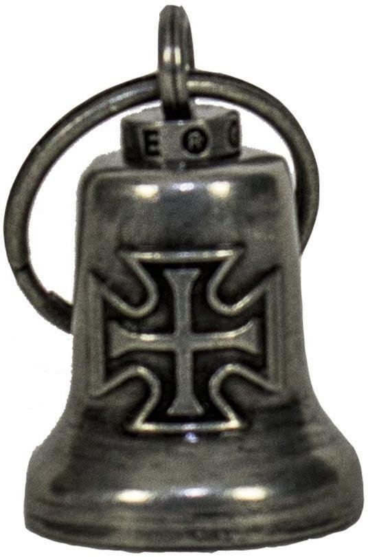 Iron Cross - Gun Metal Motorcycle Guardian Ride Bell - SKU GRL-BL26-GM-DL