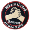 Vest Patches - Two Bikers United Respect All Who Ride - PAT-D575-DL