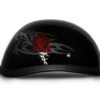 Novelty Motorcycle Helmet - Tribal Red Rose - Eagle Shorty - 6002SFR-DH