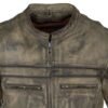 Men's Leather Motorcycle Jacket With Concealed Carry Pockets - Distressed Brown - MJ796-12-DL